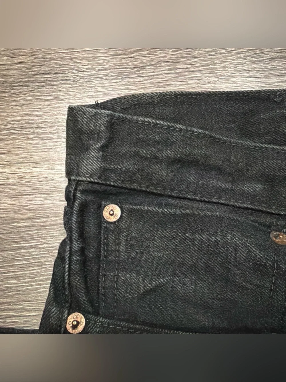 Double RL Jeans Selvedge Slim Fit Button Fly Ralph Lauren RRL Black Mens 33 X 34